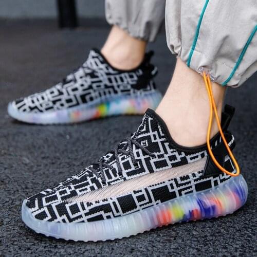 2021 summer new coconut mens shoes breathable flying woven sneakers Korean mesh casual shoes fashion running shoes