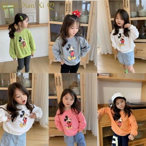 New Autumn and Winter Girls Cartoon Pattern Thick Cotton Sweater Sweatshirt Kids Clothes Children Sweatshirt Baby Girl Clothes