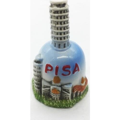 Italy Pisa Leaning Tower Souvenir Ceramic Small Bell Crafts Decoration 7x4cm