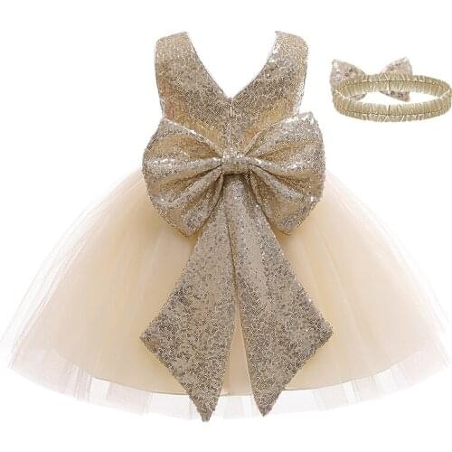 Baby girl dress baby girl sleeveless dress elegant banquet dress birthday dress baptism prom dress bow lace girl dress