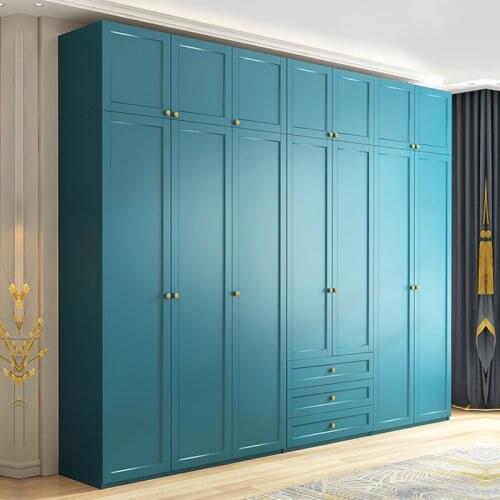 Wardrobe Nordic Wardrobe Bedroom Sliding Door Three-Door Combination Cabinet Plate Assembly Wardrobe