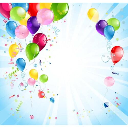 TR photographic background balloons rain color bokeh hazy baby happy birthday party backdrops for sale photocall custom photos