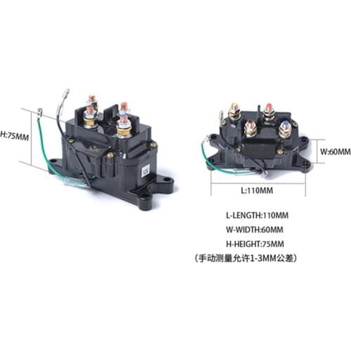 Universal 12V Solenoid Relay Contactor Winch Rocker Switch Thumb 250A 95001bs-17000lbs for ATV/UTV 4WD 4x4 Winches 110*60*75mm