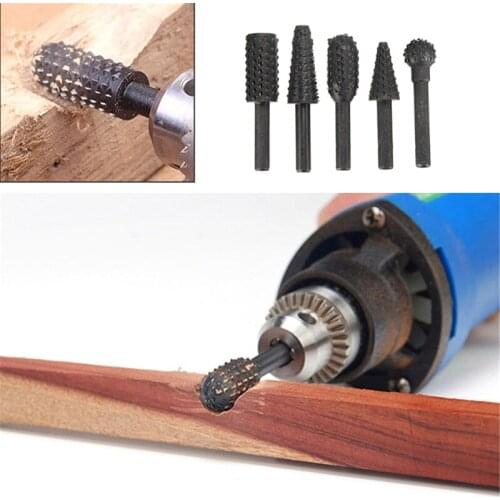 URANN Steel Rotary Rasp 6.35mm Shank Rotary Craft Files Burrs Remover Wood Drill Bits Root Carving Grinder Woodworking Hand Tool