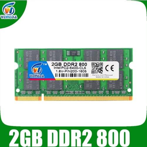 VEINEDA ddr2 2gb 800 Memoria Ram Sodimm ddr 2 Compatible Intel and AMD 667 533 Mobo