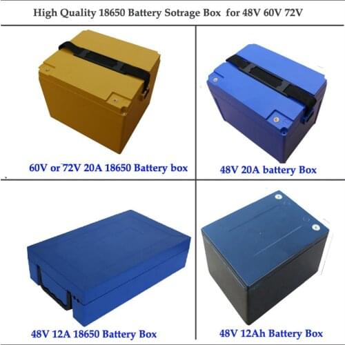48V 60V 72V 18650 lithium Battery ABS plastic storage box for 20A or 12A cylindrical power battery assembly high quality