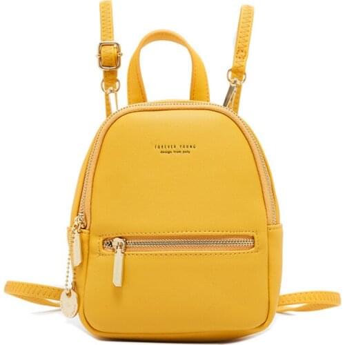 Mini Women PU Leather Backpack Cell Phone Bags for Ladies Female Ipad Pocketbook Backpack Small Zipper Rucksack mochila feminina