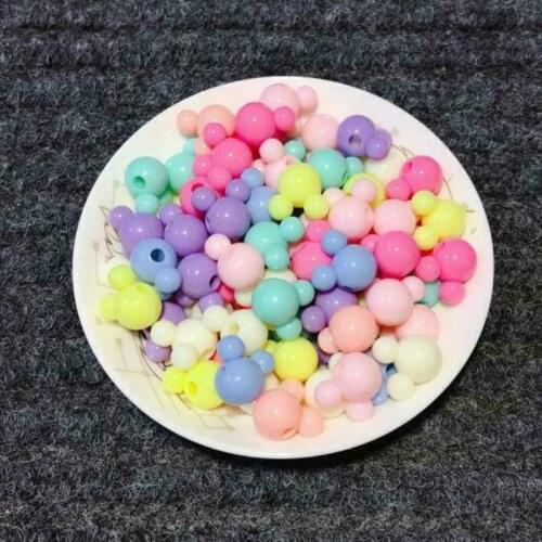 100pcs Mixed Mickey acrylic bead DIY pacifier chain children Jewelry accessory 15mm