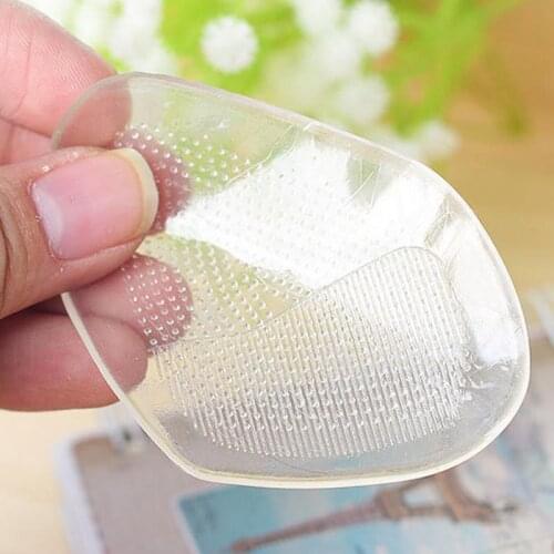 2Pair=4Pcs/Lot Silicone Insoles Transparent Crystal Jelly Ottomans Feet Palm Pad Elastic Cushion Insoles #B2017