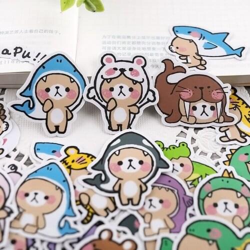 35PCS Cute cartoon hat Stickers Crafts And Scrapbooking stickers book Student label Decorative sticker kids toys