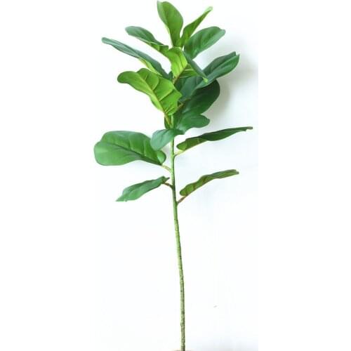 64-122cm Plastic Banyan Tree Leaves Large Artificial Tree Branch Green Plant Real Touch Fake Banian Leaf For Home Party Decor