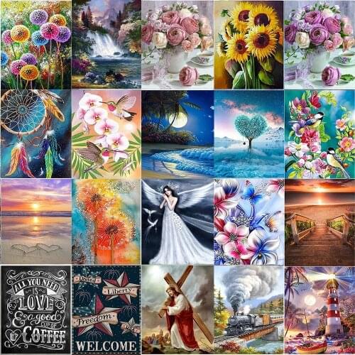 Diamond Painting Landscape Plant Flower Pictures Home Decoration Embroidery Cross Stitch Art Kits Ornaments Diy Handmade Gifts