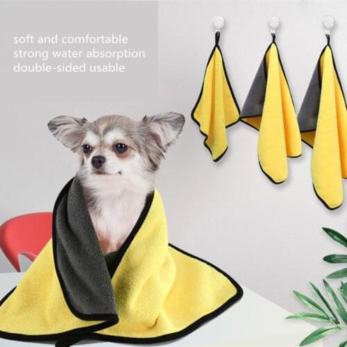 Pet Bath Towel Soft Microfiber Strong Absorbing Water Dog Towels Golden Retriever Teddy For Small Dogs Cats General Pet Products