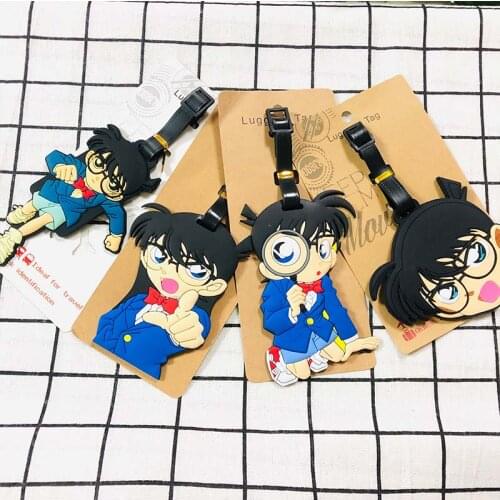Detective Conan Anime Travel Accessories Luggage Tag Suitcase ID Portable Tags Holder Baggage Labels Gifts New