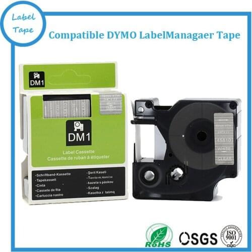 DYMO labelmanager D1 tape 19mm White on Clear 45810