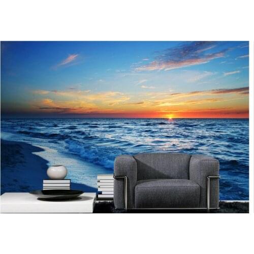 Customized 3d wallpaper 3d wall murals Adornment mural sunset sunset beach scenic setting wall is large mural wallpaper