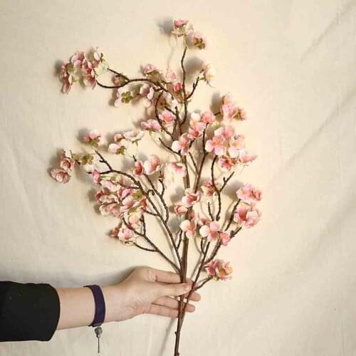 Artificial Cherry Peach Blossom Fake Silk Flower Desktop Vest Decoration Wall Room Ornament Home Wedding Party Floral Decor