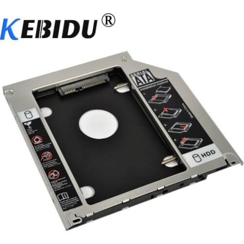 Kebidu 9.5mm Second HDD Caddy 2nd SATA 2.5" Hard Disk Drive SSD Enclosure for Apple Macbook Pro A1278 A1286 A1297 CD ROM Optical