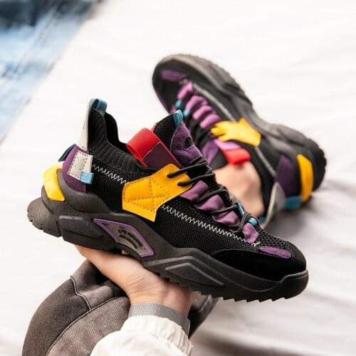 Chunky Men Sneakers Height Increasing Casual Shoes Top Quality Outdoor Jogging Running Shoes Breathable Anti Slip Walking Shoes