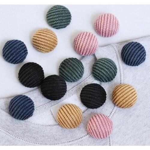 40 PCS 15mm Round Cloth Cover Buckle DIY Earring Accessories For Jewelry Making