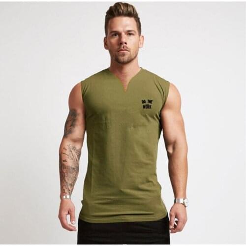 New Mens Workout Casual Tank Top Musculation Gym Clothing Training Bodybuilding Fitness Singlets Running Sleeveless V-Neck Vest