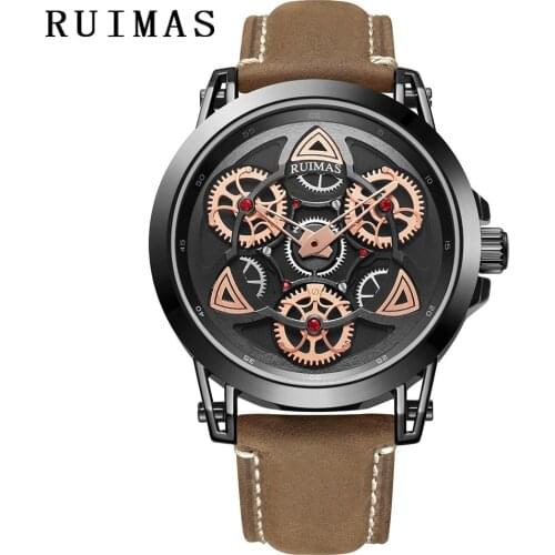 RUIMAS Fashion Men Watches Top Luxury Brand Sports Wrist Watches Casual Clock Rotating Dial Waterproof Wrist Relogio Masculino