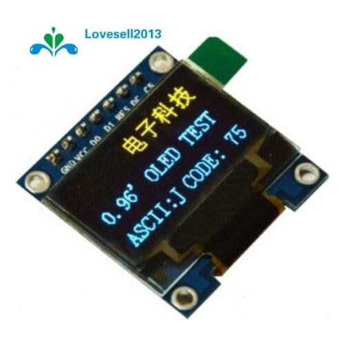 3-5V 0.96" SPI Serial 128X64 OLED LCD LED Display Module blue yellow for Arduino