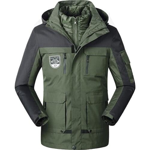 Men Winter Jacket Windbreaker Waterproof Hooded Brand Thick Cotton Liner Warm Parka Coat Military Army Mountain Jackets