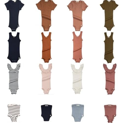 2021 New Summer Baby Girls Silk Bodysuits Malism Brand Boys Infant Toddler Short Sleeve Jumpsuits Newborn Fashion Cotton Clothes