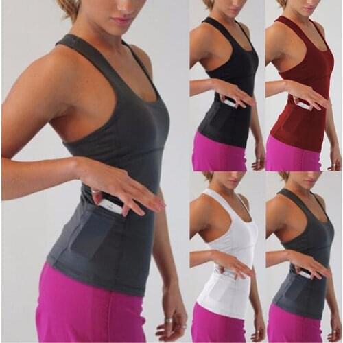 NEW Women Sleeveless T-Shirts Workout Tank Top Solid Gym Sportswear Fitness Jogging Camisole Tops Ladies Running Vest