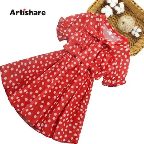 Dresses For Girls Dot Pattern Girls Party Dress Kids Summer Children Party Dress Casual Style Childrens Clothing 6 8 10 12 14