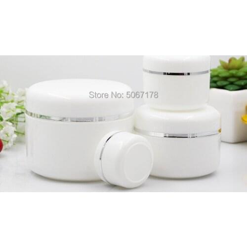Portable Refillable Bottles Travel Face Cream Lotion Cosmetic Container White Plastic Empty Makeup Jar Box 20g 50g 100g 250g