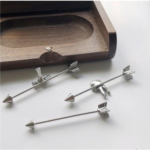 1pc Personality Punk Style Stainless Steel Hammer Scissors Arrow Earrings Hip Hop Rock Fashion Mens and Womens Jewelry Earring