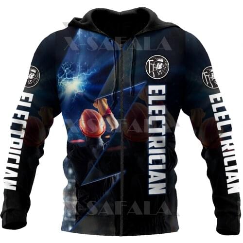 Lineman Electrician Danger Job For World 3D Over Printed Hoodie Man F6 Women Unisex Outwear Zipper Pullover Sweatshirt Casual
