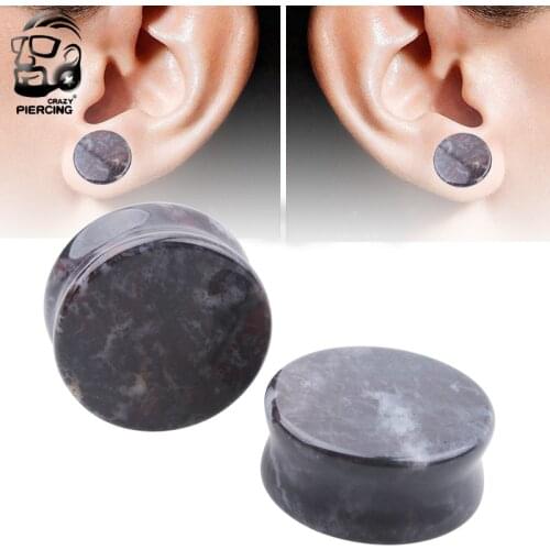 Hot sale Blood Stone Ear Tunnel Plug Gauges Ear Expander Body Piercing Jewelry Ear Stretcher