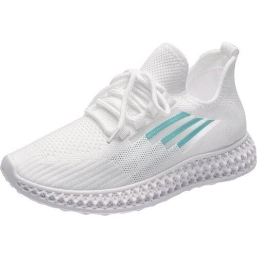 Soft-soled Flying Woven Sports Fitness Shoes Casual Flat Womens Shoes Breathable 2021 Spring And Autumn New Style