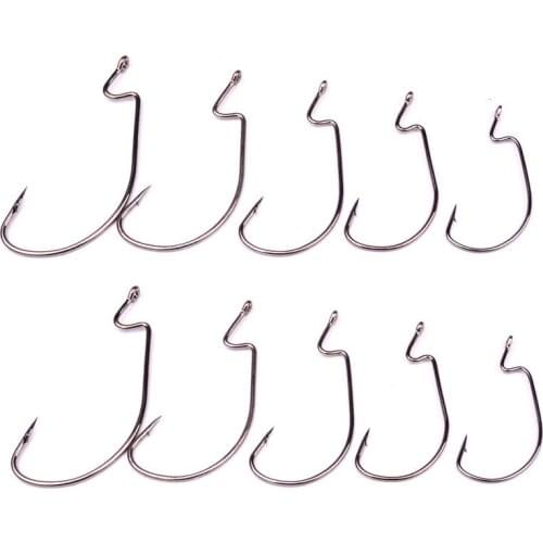 YOUGLE 50Pcs/lot Fishing G Hook For Soft Lures Barb Hook