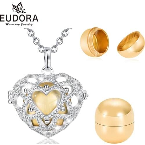 Eudora Stainless Steel Cremation Urns Ashes Jewelry Heart cage cremation memorial ashes urn necklace Keepsake Locket for Ashes