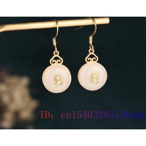 White Jade Doughnut Earrings Zircon Agate Women Amulet Crystal Gemstone 925 Silver Fashion Chalcedony Natural Jewelry Charm