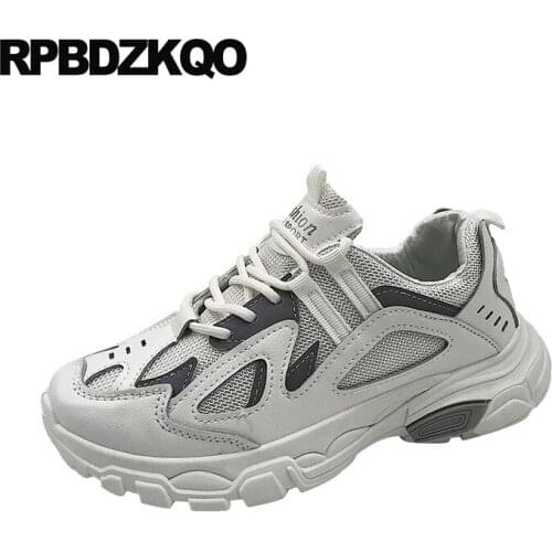 Women 2019 mesh cheap white china lace up round toe creepers platform shoes shallow sneakers trainers designer flats breathable