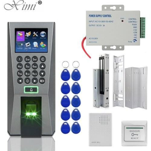 ZK F18 RFID Door Access Control System Kit Access Controller Keypad access Power Supply Electric Magnetic Lock Bolt Strike Locks