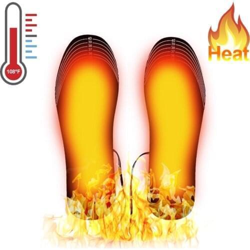 1 Pair Heated Insole Unisex Winter Warmer Foot Foot USB Charging Electric Heating Insole For Shoes Heating Insole Boots Cuttable