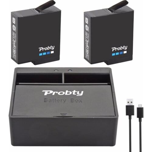 2pcs 1680mAh Hero5 hero6 hero7 black battery AHDBT-501 AHDBT501 Bateria Akku + Dual Charger with the battery box for GoPro 5 6 7