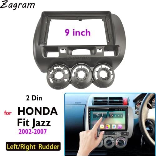 9 Inch 2 Din Car Video Fascia Panel for Honda Fit City Jazz 2002-2007 DVD GPS MP5 Android Player Audio Dashboard Frame