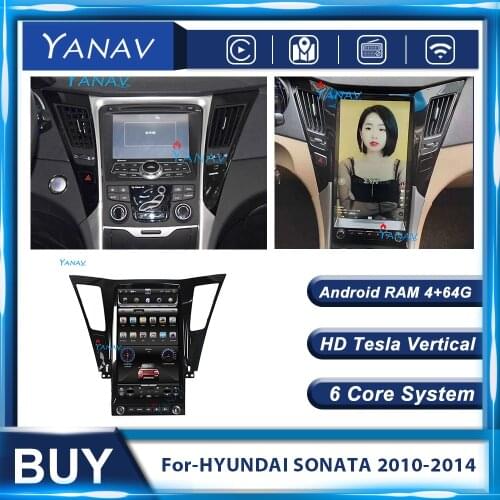 Android Vertical Screen Car Radio Video For-HYUNDAI SONATA 2010 2011 2012 2013 2014 Tesla Style Audio GPS Mavigation DVD Player