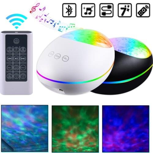 Bluetooth Music lucky Stone Starry Sky Projector Lamp USB Remote Control Ocean Projector Lamp Colorful Ocean Night Light