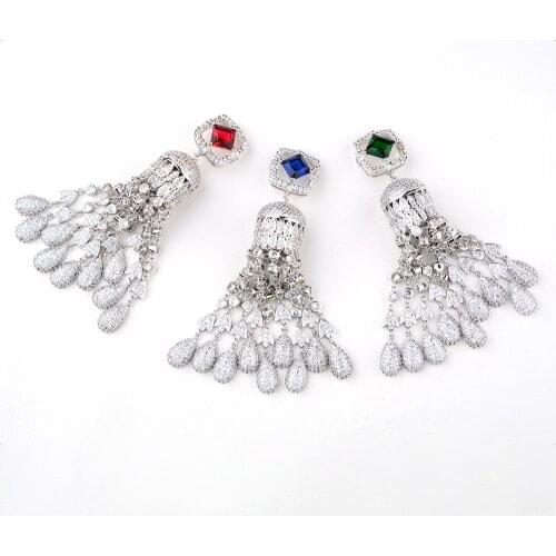 Big Golden plated Paved CZ Cubic Zirconia Necklace Pendant Clasp Jewelry Connector DIY Fine Jewellery Making