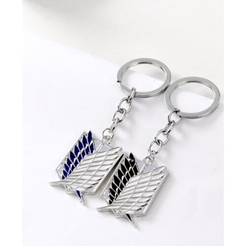 Attack On Titan Keychain Wings of Liberty Freedom Scouting Legion Eren Keyring Key Holder Chain Ring New Anime Jewelry Wholesale