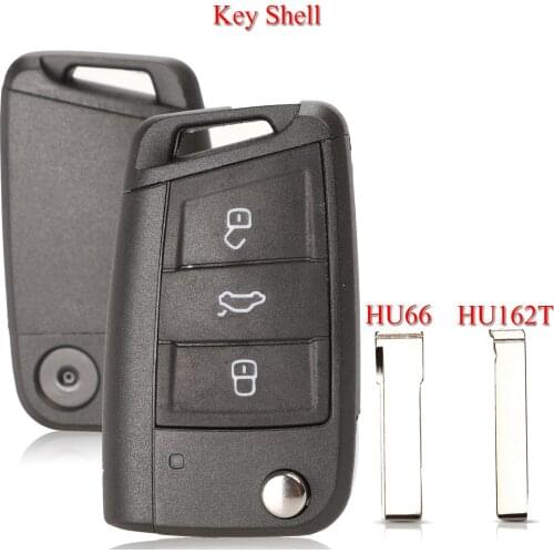 Kutery 10PCS/Lot Folding Car Key Shell For VW Golf7 MK7 Skoda Seat 3Buttons With Uncut Key Blade Blank Remote Key Case Fob Cover