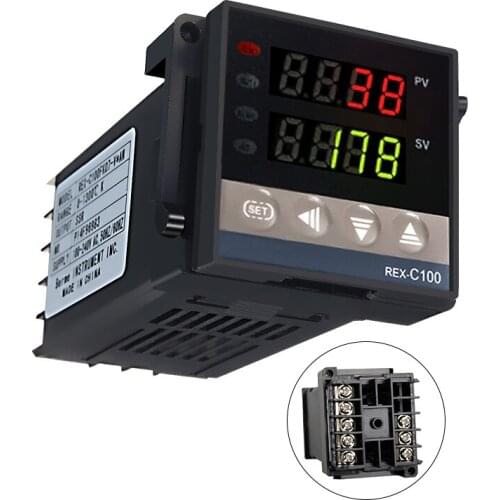 Alarm REX-C100 110V to 240V 0 to 1300 Degree Temperature Probe Digital PID Temperature Controller Kits with K Type Probe Sensor